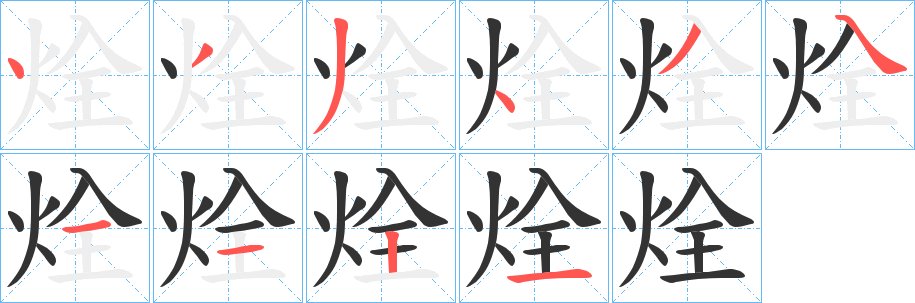 烇字的筆順?lè)植窖菔?></p>
<script src=