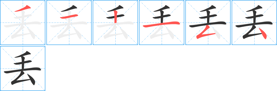 丟字的筆順?lè)植窖菔?></p>
<script src=