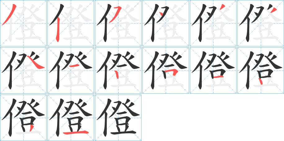 僜字的筆順?lè)植窖菔?></p>
<script src=