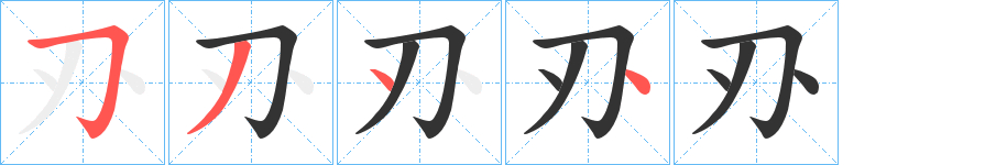 刅字的筆順分步演示