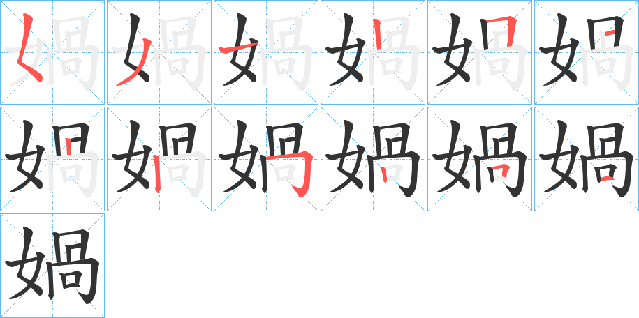 媧字的筆順?lè)植窖菔?></p>
<script src=