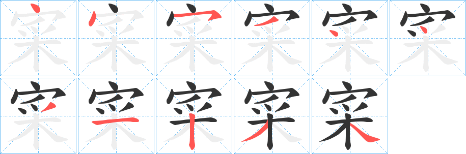寀字的筆順?lè)植窖菔?></p>
<script src=