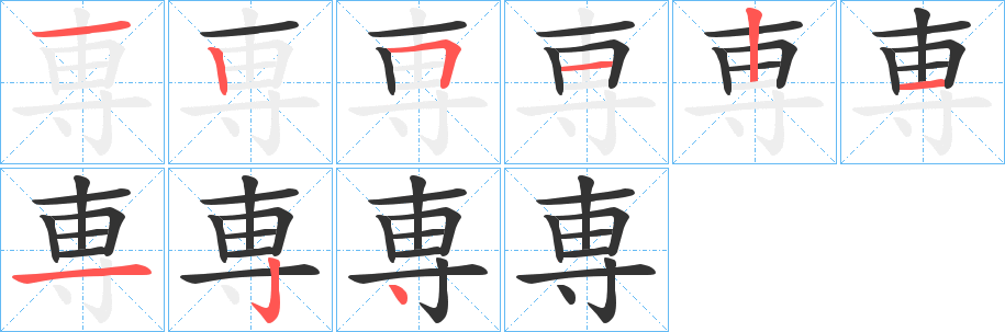 専字的筆順?lè)植窖菔?></p>
<script src=