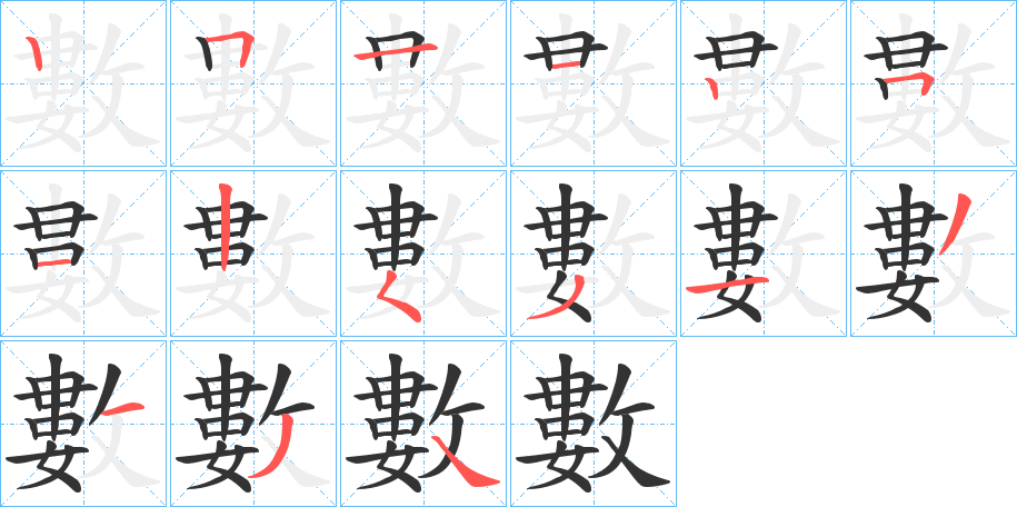 數字的筆順分步演示