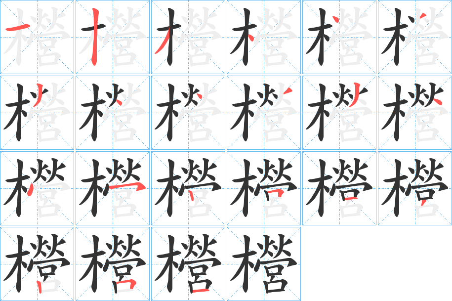 櫿字的筆順?lè)植窖菔?></p>
<script src=