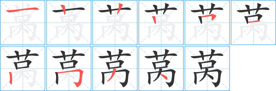 萵字的筆順?lè)植窖菔?></p>
<script src=