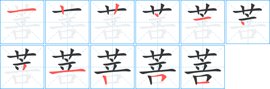 菩字的筆順?lè)植窖菔?></p>
<script src=