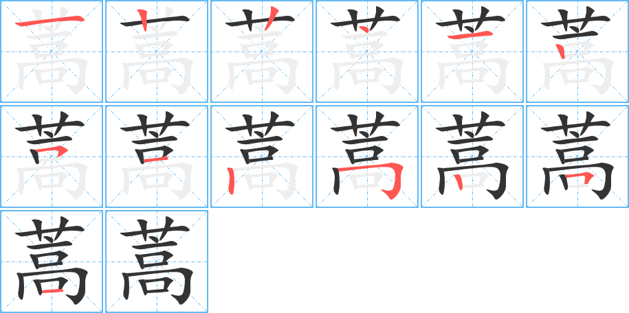 蒿字的筆順?lè)植窖菔?></p>
<script src=