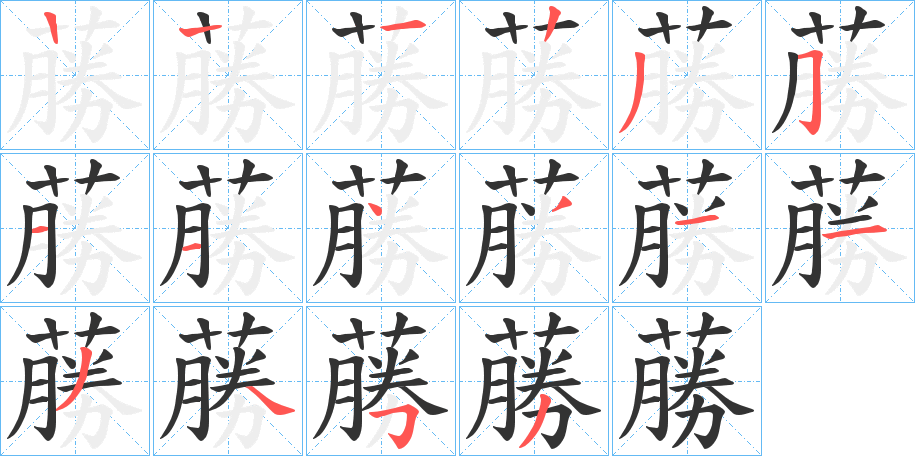蕂字的筆順分步演示