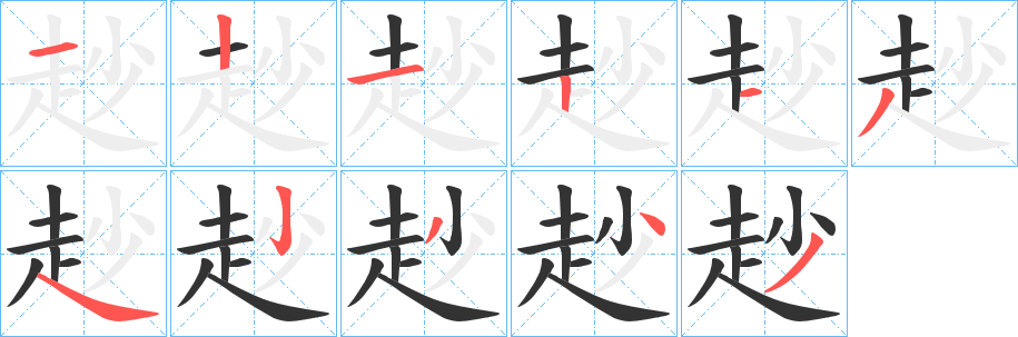赻字的筆順?lè)植窖菔?></p>
<script src=