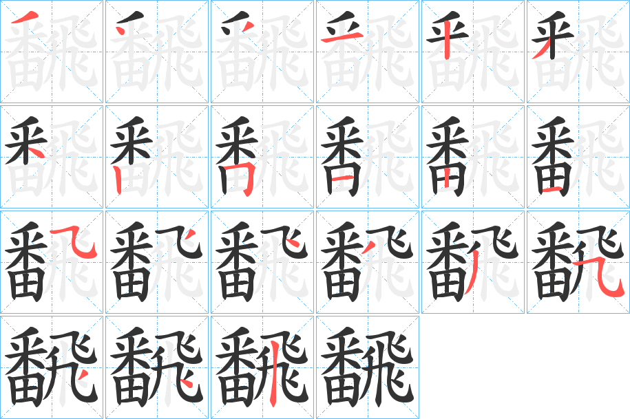 飜字的筆順?lè)植窖菔?></p>
<script src=