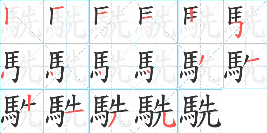 駪字的筆順?lè)植窖菔?></p>
<script src=
