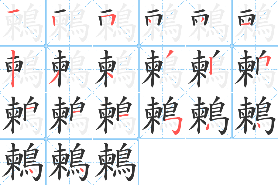鶫字的筆順分步演示